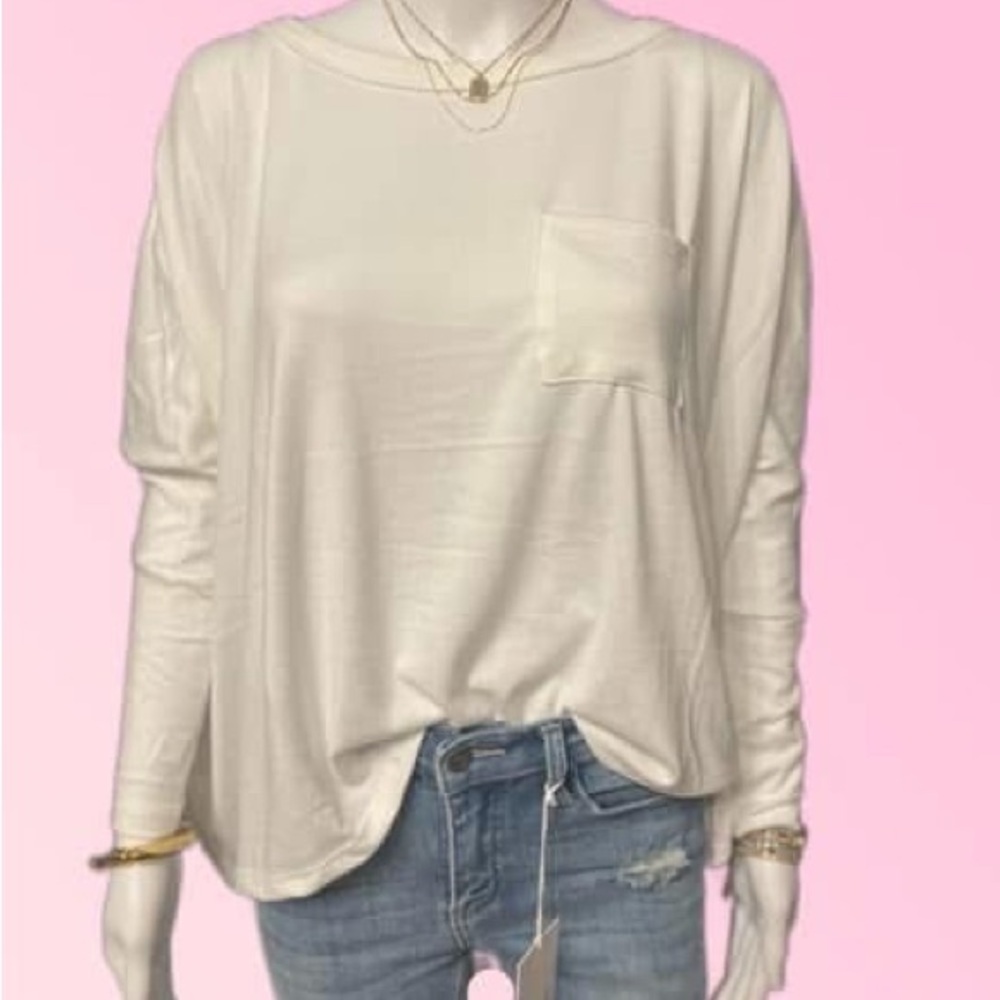 Women's White Long Sleeve Top